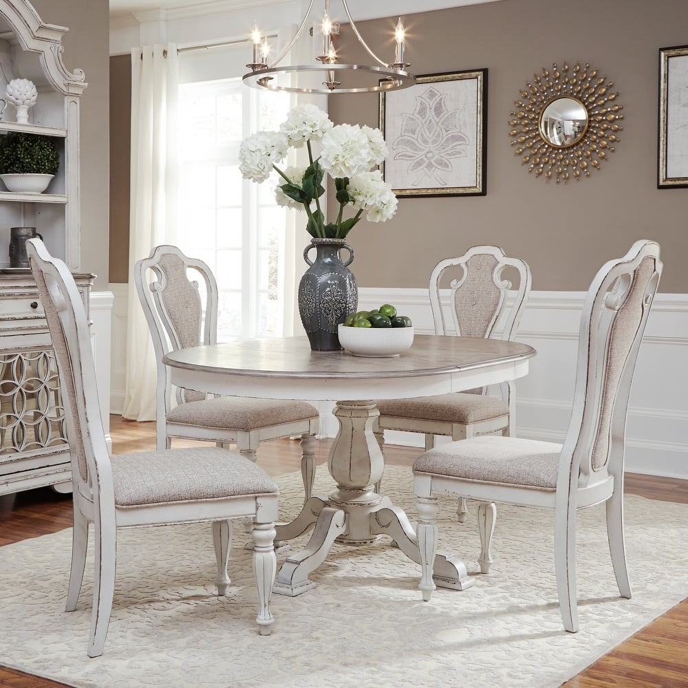 Magnolia Manor Opt 5 Piece Pedestal Table Set