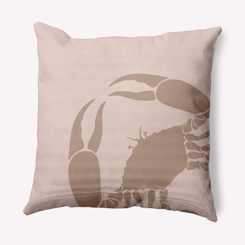 Crab Dip Nautical Indoor/Outdoor Throw Pillow - 18" x 18" - Mauve