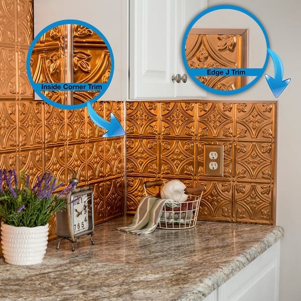 Fasade® Argent Silver Backsplash Accessory Kit - 9 Piece