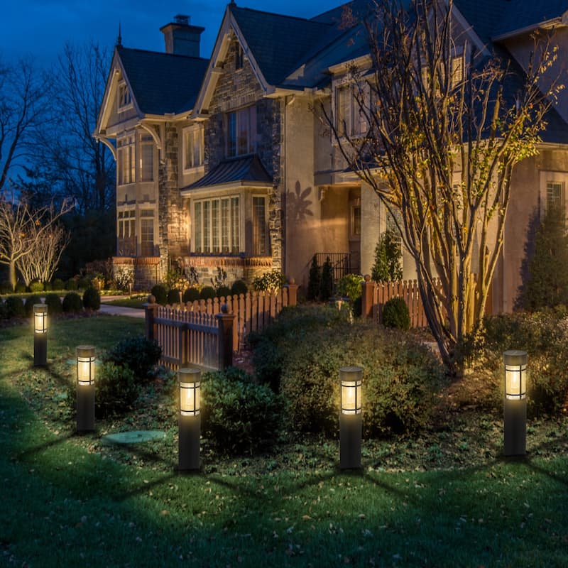 C Cattleya Black Solar LED Outdoor Path Lights (6 Pack or 12 Pack)