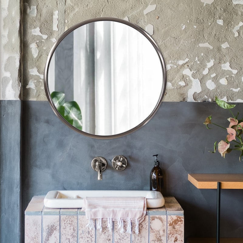 Allan Andrews Round Decorative Stainless Steel Wall & Accent Mirror