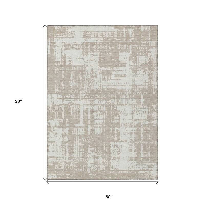 HomeRoots Abstract Transitional Rectangle Outdoor Rug