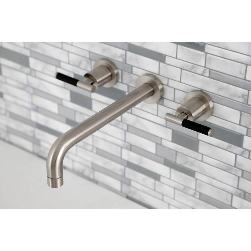 Kaiser Two-Handle Wall Mount Tub Faucet in Polished Brass