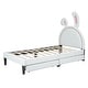 preview thumbnail 15 of 18, Lovely Fairytale Theme Kids Bed Twin Size Platform Bed, PU Upholstered Bed with Rabbit-Shaped Headboard & 2 Drawers