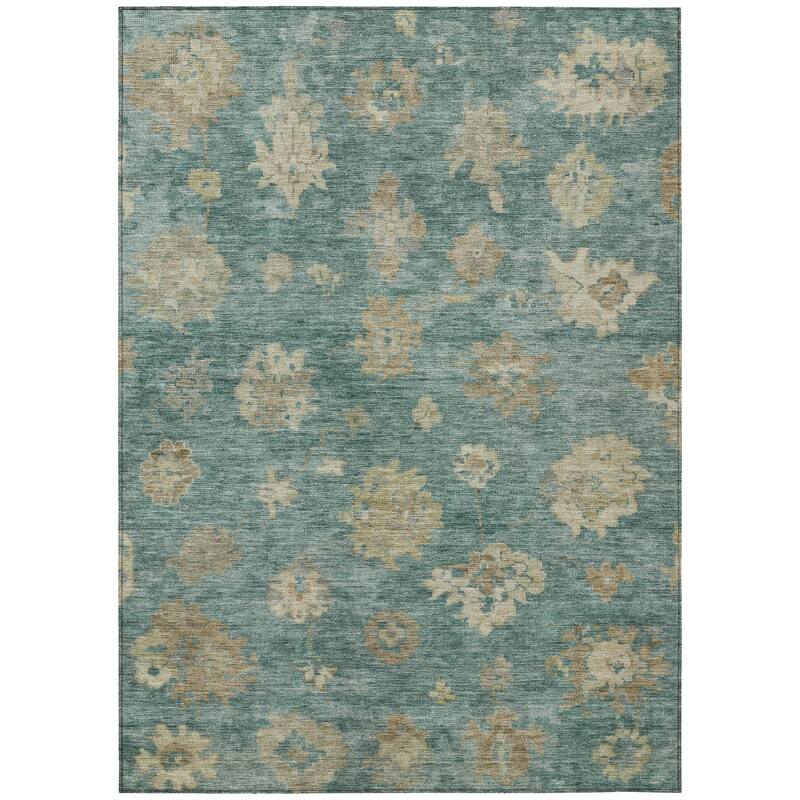 Machine Washable Indoor/ Outdoor Casual Traditional Chantille Rug