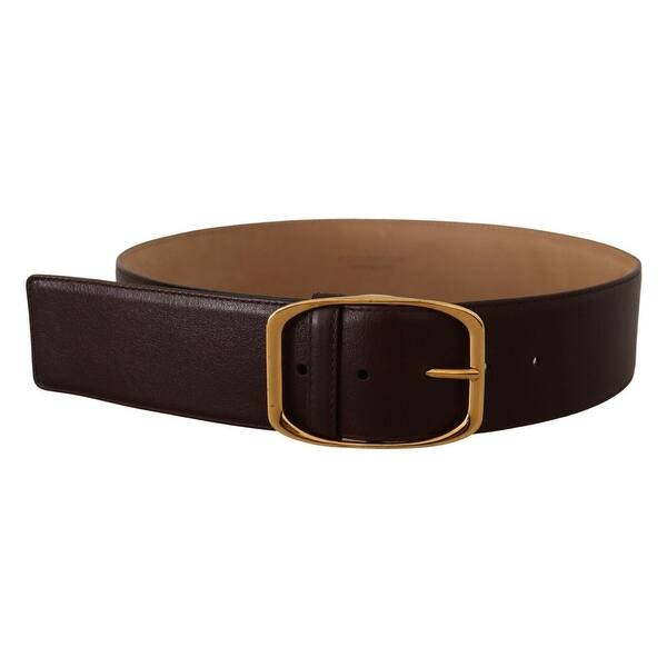 Dolce & Gabbana Elegant Dark Brown Leather Belt with Gold  display picture 1