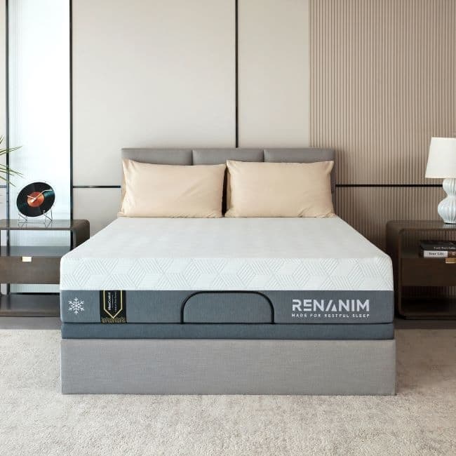 Renanim Cooling Gel Memory Foam Mattress, Breathable & Supportive for Cooler Sleep
