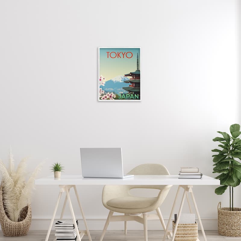 Stupell Vintage Tokyo Scenery Framed Giclee Art Design By Victoria Barnes