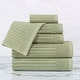 preview thumbnail 16 of 97, Superior Soho Ribbed Cotton 6-Piece Assorted Towel Set Sage