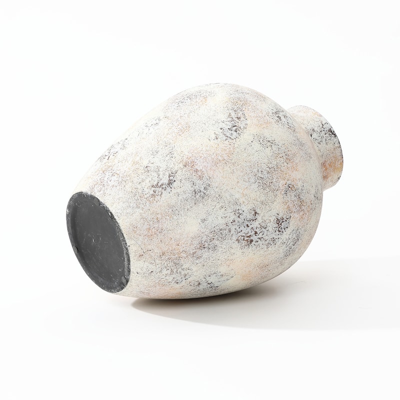 Marbled White Tall Round Stoneware Vase (Single)