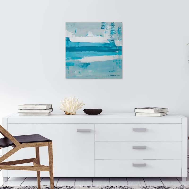 Wynwood Studio Canvas Abstract Oceania Blue and Modern & Contemporary Wall Art Canvas Print - 20 x 20