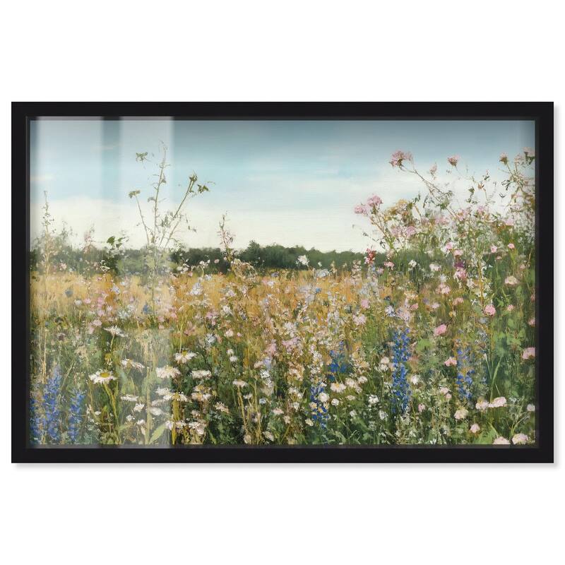 Glimmering Glade Garden II Shadowbox by Art Remedy - Black - 30" x 20"