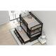 Contemporary Casual Style Twin over Twin Wood Bunk Bed with Trundle and Drawers, with High-quality Solid Wood for Bedroom