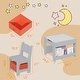 preview thumbnail 4 of 10, Kids Table and Chair Set, 4 in 1 Wooden Activity Table & 2 Chairs with Storage Drawer