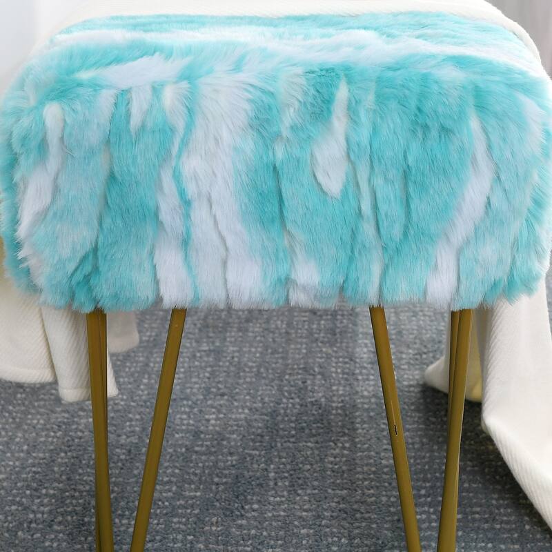 Home Soft Things Soft Fauxfur Ottoman Fuzzy Entryway Bench Seat