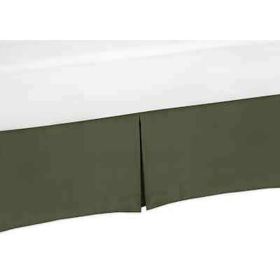 Dark Green Boy Crib Bed Skirt for Woodland Camo Collecton - Solid Color Hunter Forest Olive for Rustic Deer