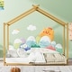 preview thumbnail 10 of 17, Metal Twin Size House Platform Bed with Trundle Gold