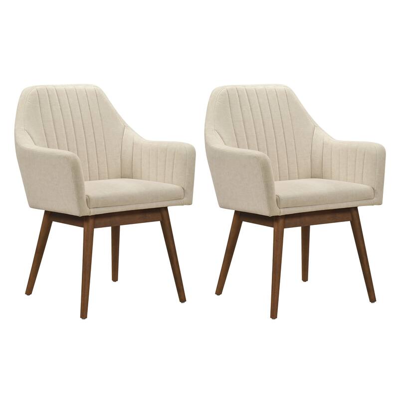 Costway Dining Chairs Set of 2 Upholstered Accent Chairs with Comfy - See Details - Beige