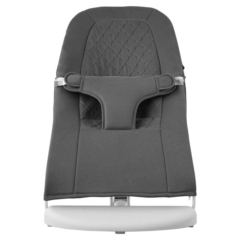 Dark Gray Metal Baby Bouncer with 2 Angles and 3-Point Harness - 25.6” L x 16.1” W x 23.6” H