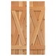 preview thumbnail 1 of 6, X Board & Batten Exterior Shutters Pair 36" - Dirty Blonde