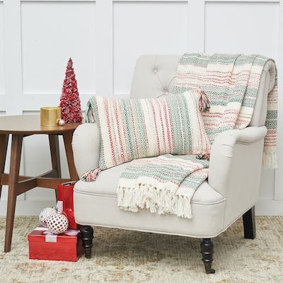 Christmas Cozy Nordic Xmas Red/Green Pillow