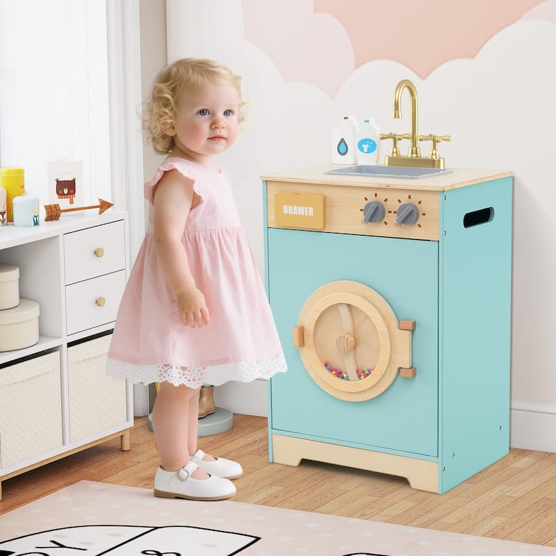 Gymax Kids Washer Playset w/ Laundry Detergent & Hand Sanitizer