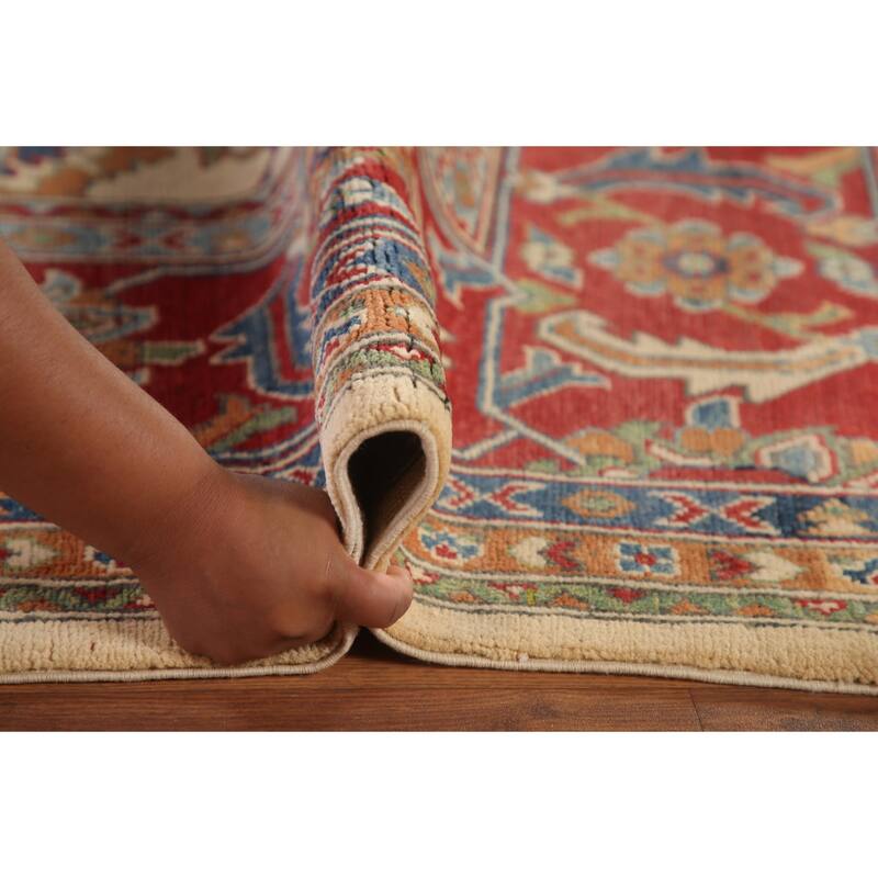 Ivory Kazak Area Rug Handmade Wool Carpet - 8'10"x 11'6"