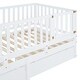 preview thumbnail 40 of 118, Roomfitters Twin Size Wood Daybed with Fence Guardrails, 2 Storage Drawers, Convertible Floor Bed, and Built-In Shelving