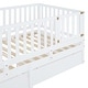 preview thumbnail 19 of 118, Wood Cribs Convertible Toddler Bed with Fence Guardrails and 2 Drawers Split into Independent Floor Bed and Daybed Slat Support