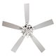 preview thumbnail 37 of 46, 52" Modern Chrome/ Black Indoor Ceiling Fan Light with Remote and 5 Resiversible Blades