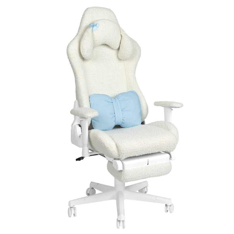 Designs White Bunny Gaming Chair With Footrest