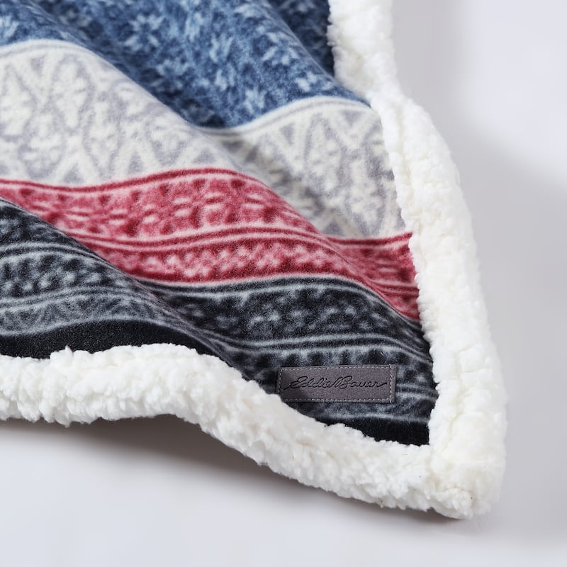 Eddie Bauer Ultra Soft Plush Fleece Reversible Oversized Throw Blankets