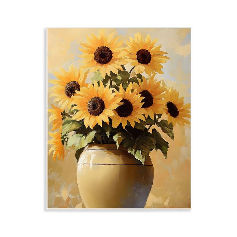 Stupell Sunflower Pot Still Life Wall Plaque Art Design By Franklyn Gregory - 11 x 14