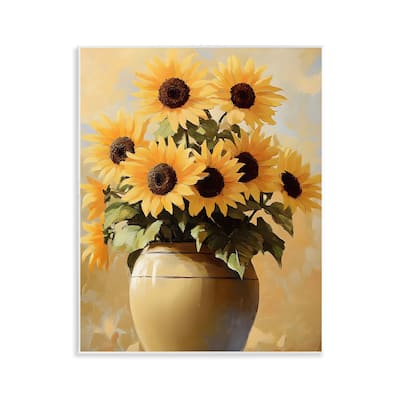 Stupell Sunflower Pot Still Life Wall Plaque Art Design By Franklyn Gregory
