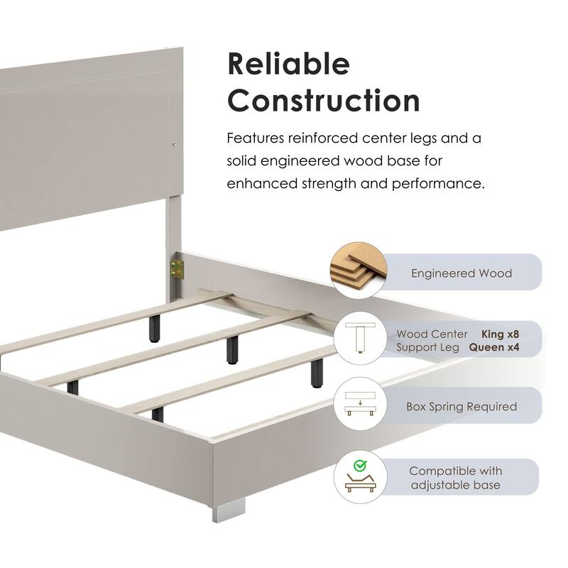 Furniture of America Erina Modern Glossy 2-Piece Panel Bed and Nightstand Set