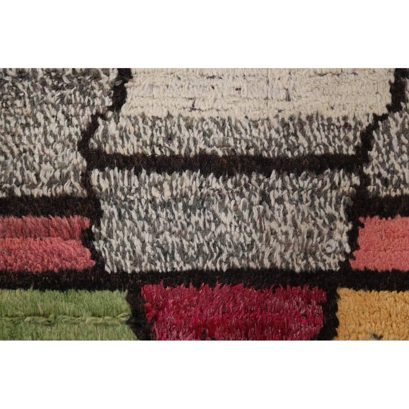 Abstract Modern Moroccan Oriental Area Rug Hand-knotted Wool Carpet - 5'11" x 10'7"