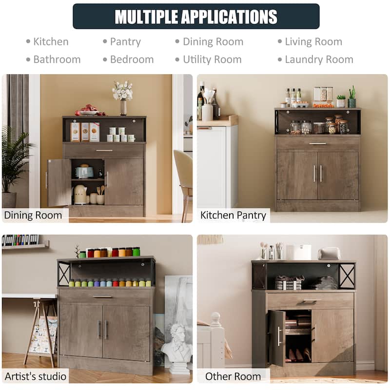 Futzca Sideboard Buffet Cabinet, Kitchen Storage Cabinet