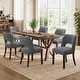 preview thumbnail 4 of 62, Set of 2/4/6 Modern Fabric Upholstered Dining Room Chair Kitchen Chairs with Wood legs Set of 6 - Grey/Cappuccino