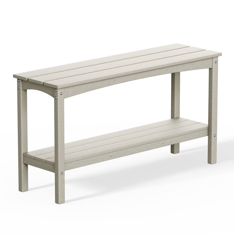 Laguna Hdpe All Weather Outdoor Patio Two Shelf Table