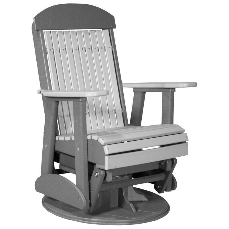 Poly Lumber Classic Swivel Glider Chair - Dove Gray & Slate