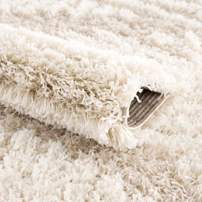Hauteloom Igor Living Room, Bedroom Area Rug - Plush Pile - Beige, Ivory - 5'3" x 7'3"