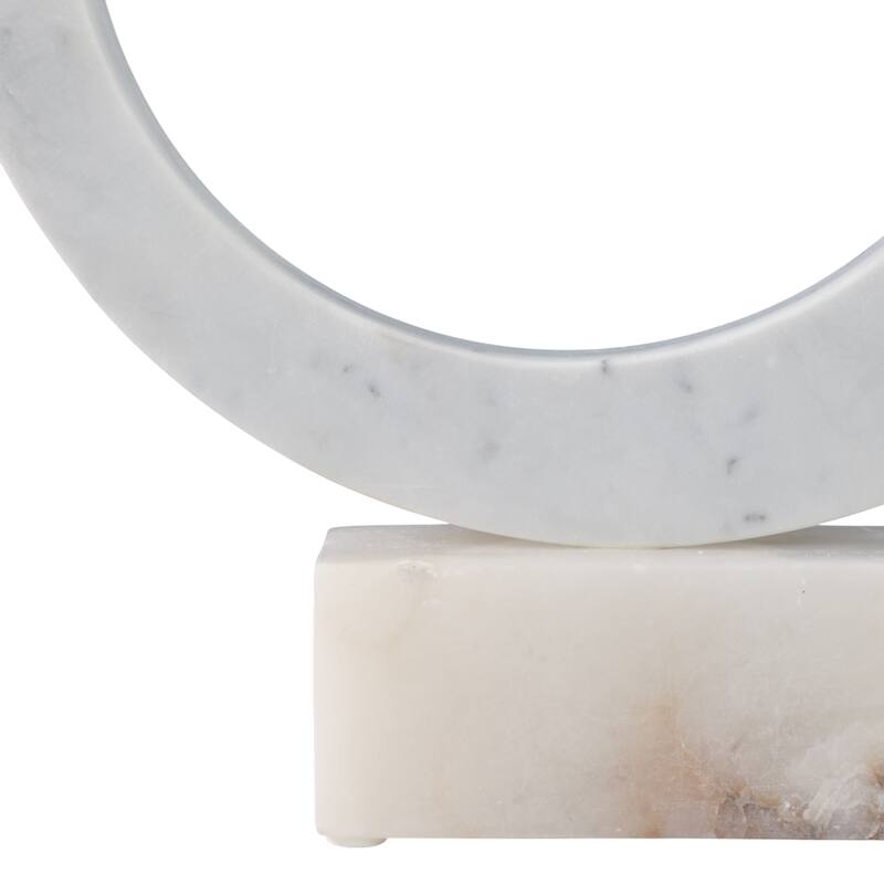 Stone Sculpture Circular Ring Geometric Base for Contemporary Display