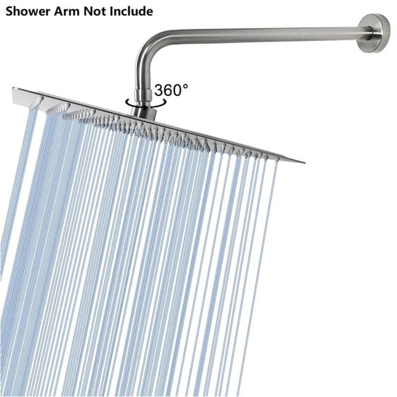 8 Inch Rainfall Shower Head Square Ultra Thin 304 Stainless Steel Rain Shower Head Full Body Coverage With Silicone Nozzle