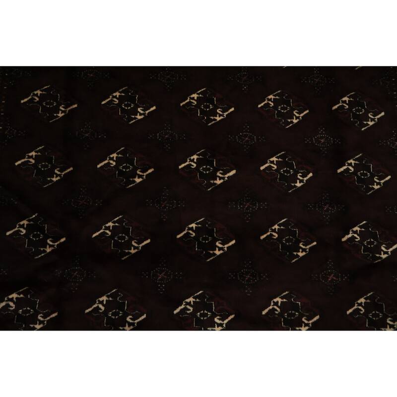 Hand Knotted Oriental 100% Wool Carpet Traditional All-Over Red Turkoman Area Rug - 12' 0'' X 7' 6''