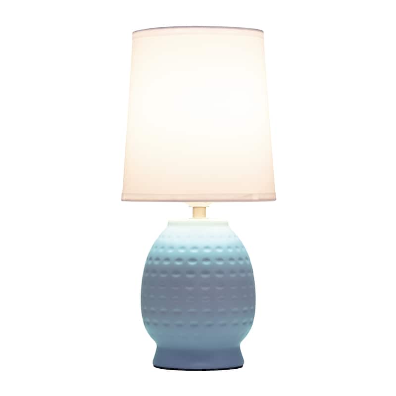 Ceramic Table Lamp with Fabric Shade for Small Spaces - 6 x 6 x 13 in. (L x W x H)