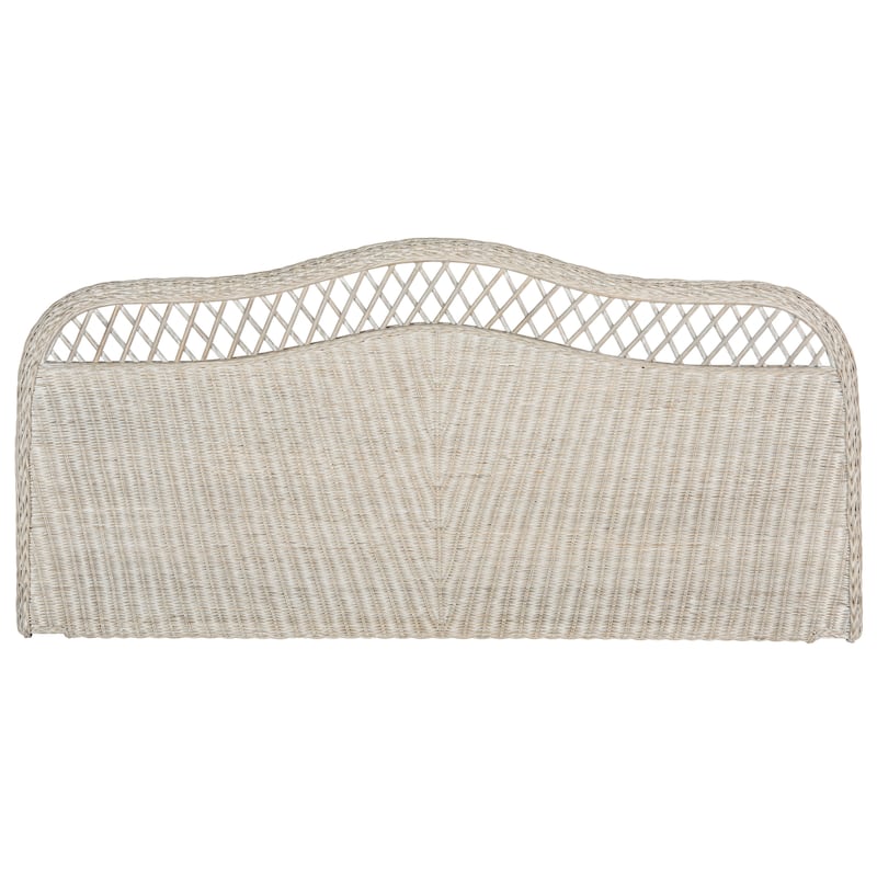 SAFAVIEH Masja White Washed Rattan Headboard (Full) - Grey - Queen
