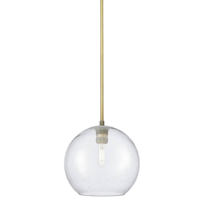 Innovations Lighting 434-1S-12-12 Crown Point Pendant Crown Point 12" - Brushed Brass / Seedy