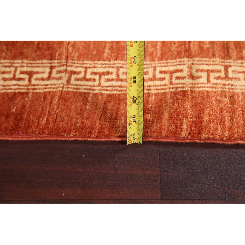 Orange Gabbeh Kashkoli Runner Rug Hand-knotted Oriental Wool Carpet - 2'7" x 9'0"