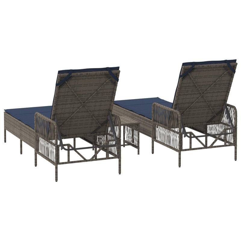 Adjustable Sun Lounger - 61.8 x 21.7 x 36.2 in