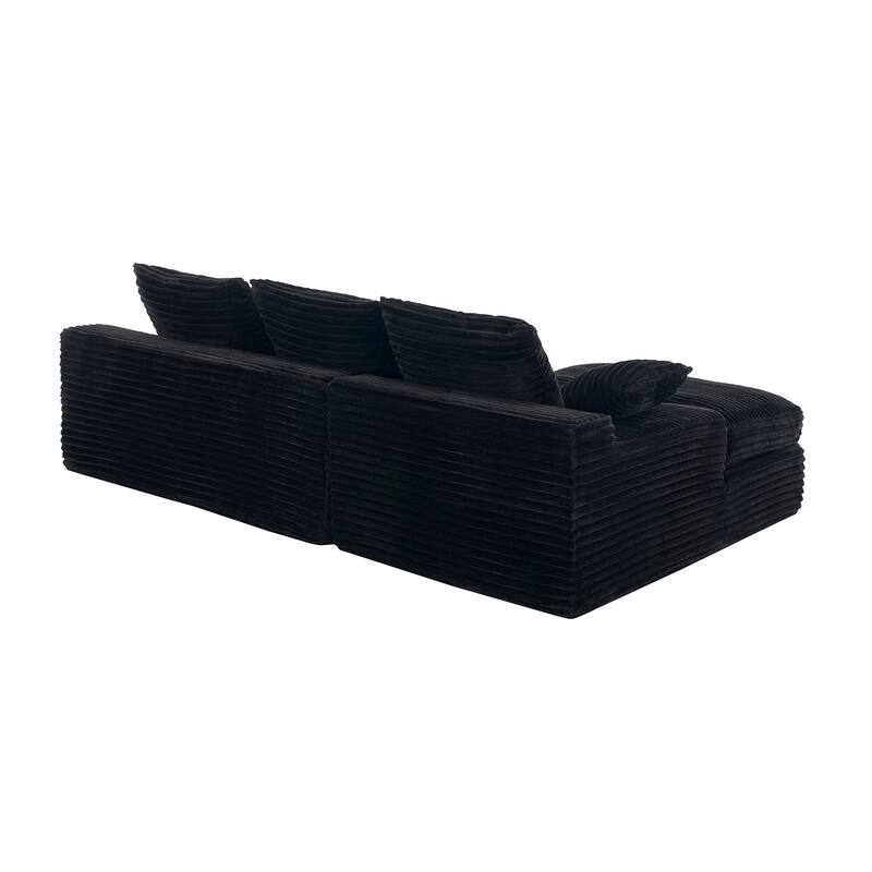 98" Modular Sectional Sofa for Living Room, L-Shape Couch 3 Seat Sofa Sponge Compression Sofa with Chaise Lounge